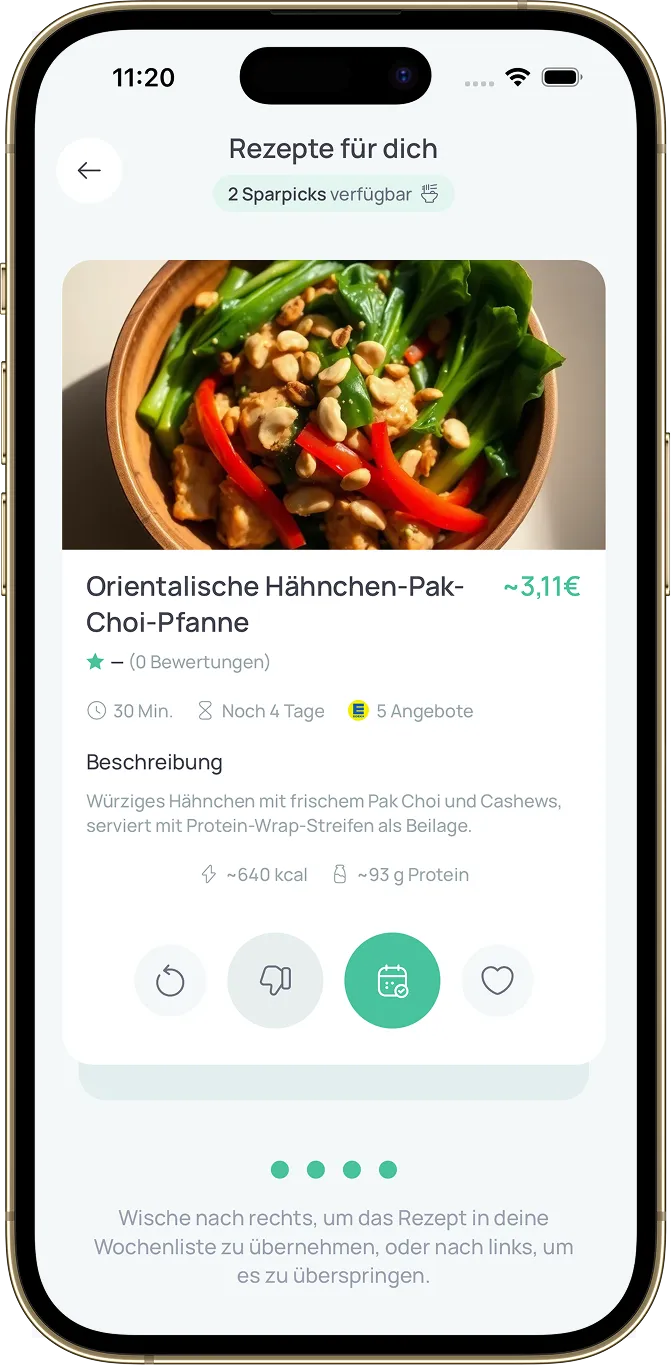 Sparchef App – Rezept „Orientalische Hähnchen-Pak-Choi-Pfanne“ für ~3,11 €
